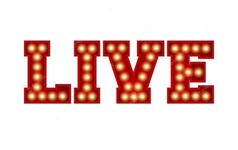 Premium Photo Live Word Made From Red Vintage Lightbulb Lettering