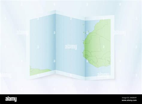 Cape Verde Map Folded Paper With Cape Verde Map Vector Illustration