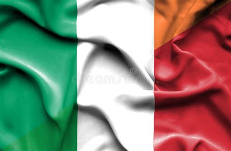 Bandera Que Agita De Italia Y De Irlanda Stock De Ilustraci N