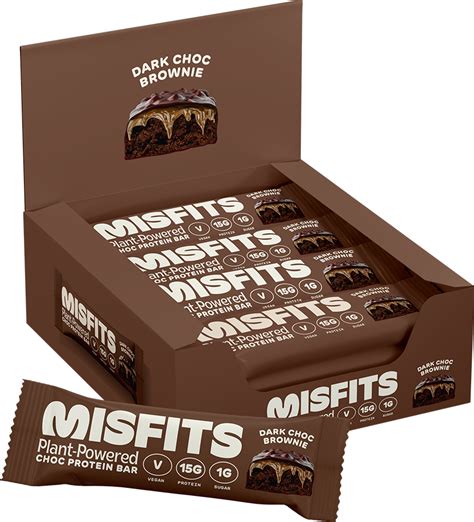 Misfits Vegan Protein Bar Dark Choc Brownie X Gr What Sup