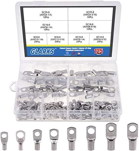 Glarks Pcs Marine Grade Heavy Duty Tinned Copper Wire Lugs Battery