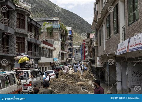 The Bahrain Swat Valley Main Bazaar After Flood Catastrophic View Of