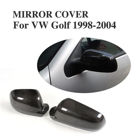 Carbon Fiber Rear View Mirror Cap Covers Trim For Volkswagen Vw Golf