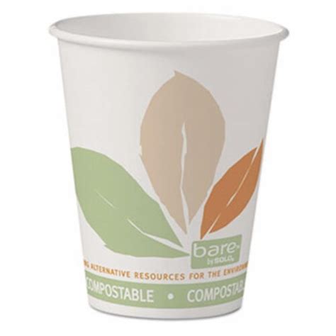 Solo Cups SCC378PLABBPK 8 oz Bare Eco-Forward Pla Paper Hot Cups - Pack ...