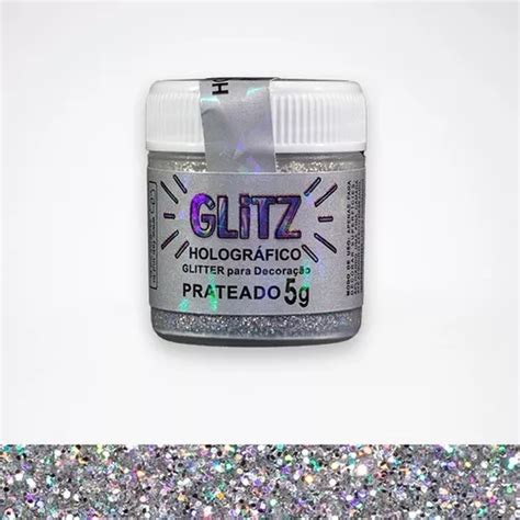 Glitter Para Decoraci N Glitz Hologr Fico Plateado G Fab Mercadolibre