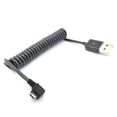 Usb 90 Degrees Cable Coiled To Mini Usb 90cm Patareidee