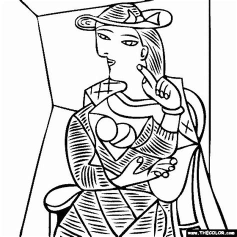 Picasso Coloring Pages Printable Awesome Free Coloring Page Of Pablo Picasso Painting Seated