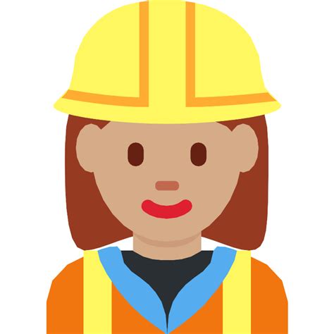 Woman Construction Worker Medium Skin Tone Vector Svg Icon Svg Repo