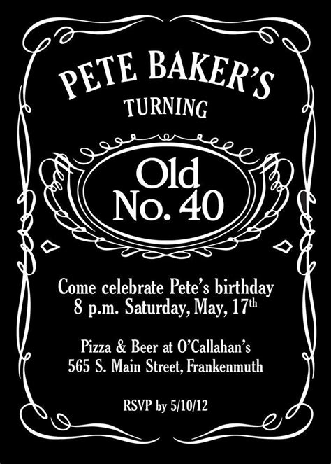 Jack Daniels Birthday Invitation Template Free Amazing Design 44 Best