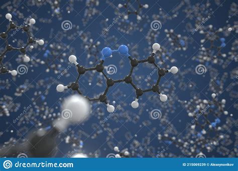 Molecule Of Benzo Ghi Perylene Ball And Stick Molecular Model Science Related 3d Rendering