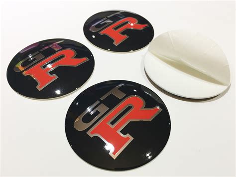 Metal Stickers Car Wheel Center Cap Stikers Set Of 4 GTR Etsy