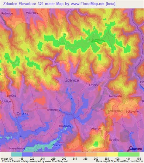 Elevation Of Zdanice Czech Republic Elevation Map Topography Contour