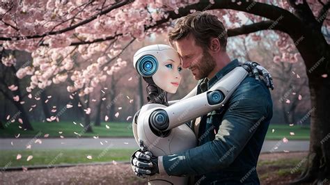 Premium Photo | Human and Robot in a Cinematic Love Story