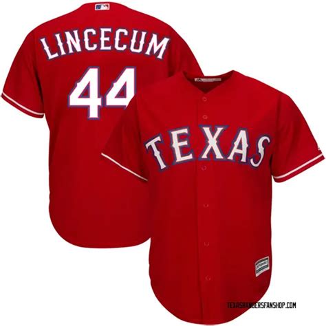 Tim Lincecum Texas Rangers Youth Replica Cool Base Alternate Majestic