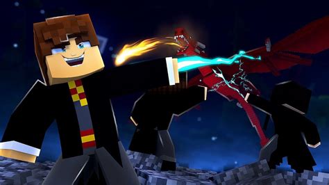 Minecraft Luta Contra Drag O Lendario Menino Bruxo Harrypotter