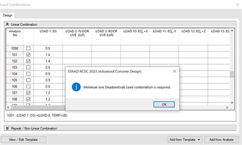 Rcdc Load Combination Not Imported From Analysis Staad Ram Staad