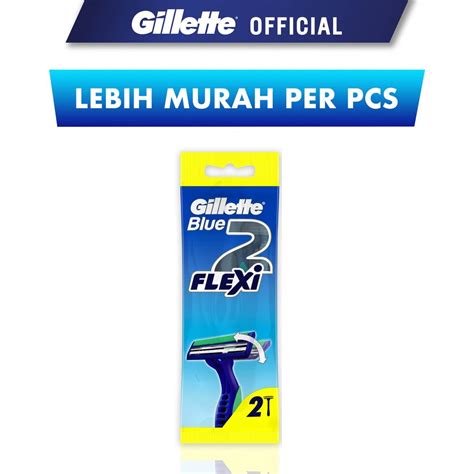 jual gillette alat cukur blue  flexi razor pisau cukur isi  shopee