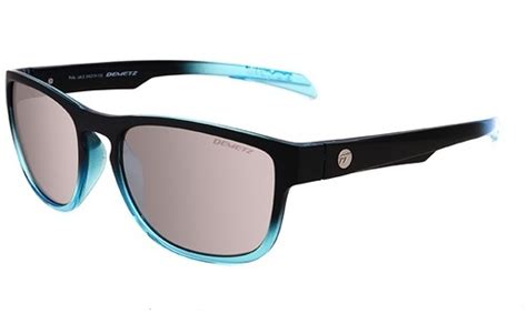 Demetz Lunettes De Soleil Rize Noir Mat Bleu Cristal Verre Miroir