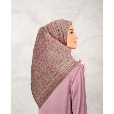 Jual Sale Hijab Orinaa Dusty Cod Kerudung Voal Motif Segi Empat