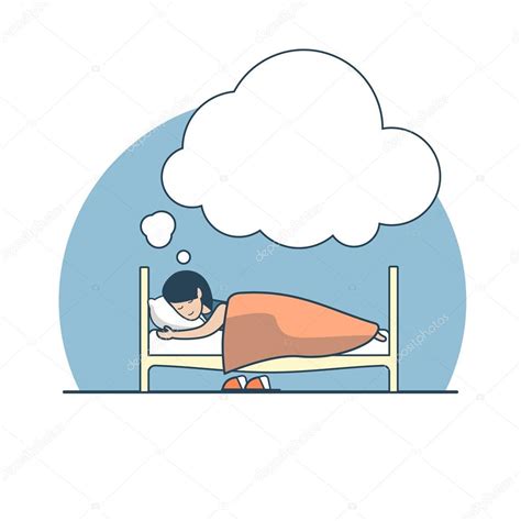 Girl Sleeping And Dreaming Stock Vector By ©sentavio 125671856