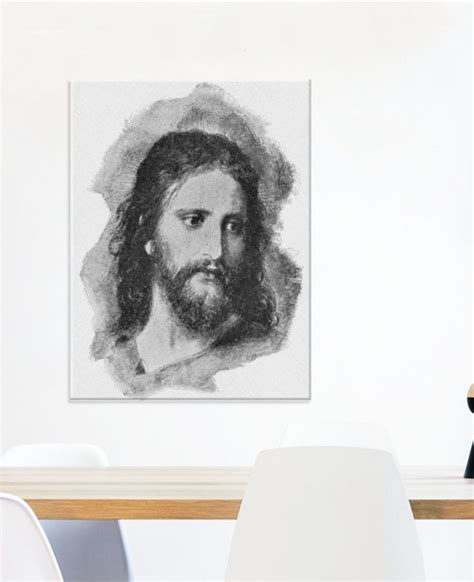 Een Illustratie Van Jezus Christus Van Houtskool Op Canvas Jezus