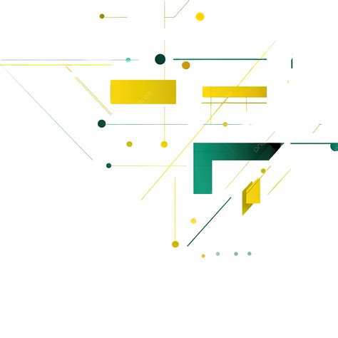 Abstract Technology Background With Overlapping Green And Yellow Layers Geometric Shapes Yellow