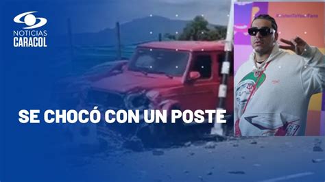 El cantante Ryan Castro sufre aparatoso accidente de tránsito en vía la