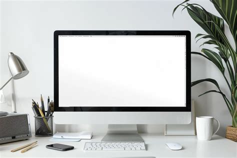 trendy computer mockup  stylish background  stock photo