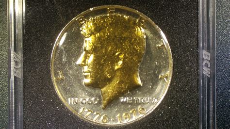 1976 S Bicentennial Kennedy Half Dollar Gold Plated 24K Gold Marcs