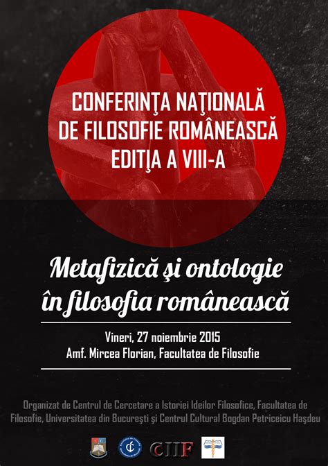 CCIIF Conferința Ontologie şi metafizică în filosofia românească