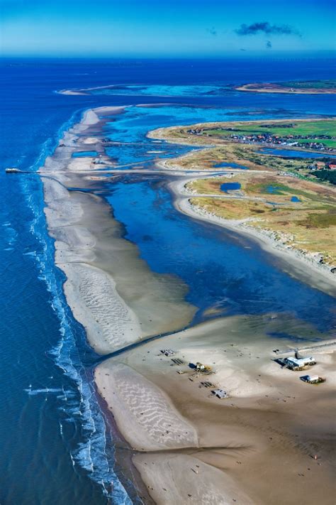 Luftbild Sankt Peter Ording Sandstrand Landschaft An Der Nordsee