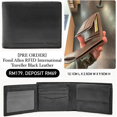 PRE ORDER Fossil Allen RFID International Traveller Black Leather