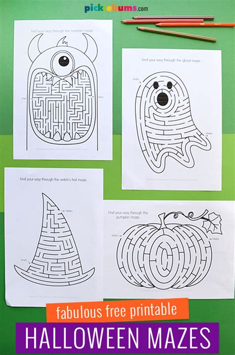 Free Printable Halloween Mazes For Kids Picklebums