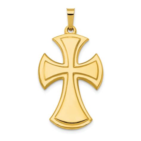 14k Yellow Gold Polished Cross Pendant 164xfa