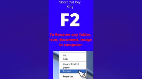 How To Rename In Computer With Shortcut Key Rename Shortcut Key Youtube