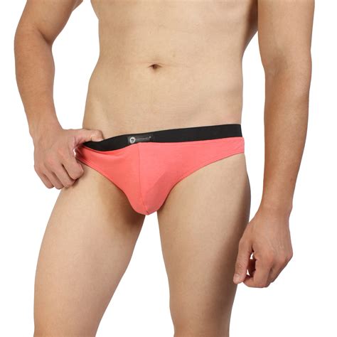 Intimantic Men Solid Bikini Brief Pink Yellow Combo Intimantic