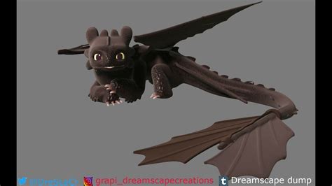 Toothless 3d Model And Roughly How It Was Made Youtube