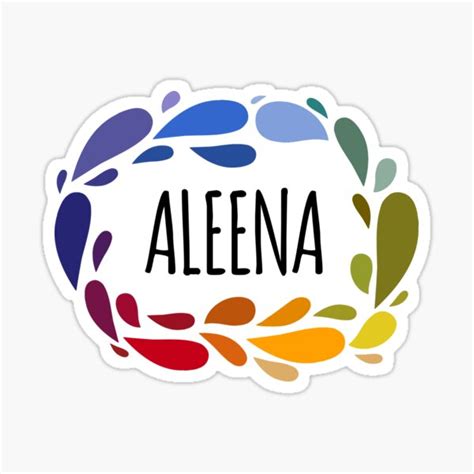 Aleena Name Cute Colorful Gift Named Aleena Sticker For Sale By