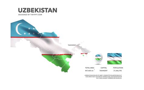 Uzbekistan Map Slide Powerpoint Tinyppt