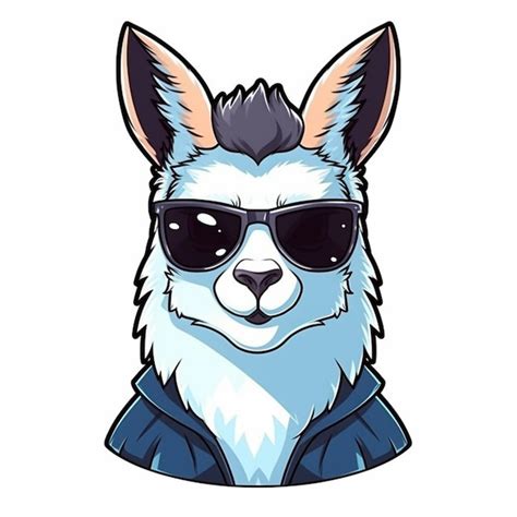 Premium Photo A Cartoon Llama Wearing Sunglasses And A Jacket