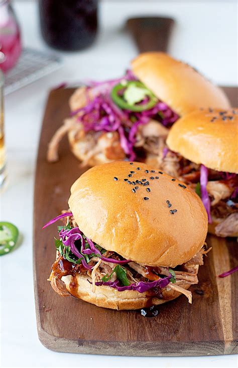 Spicy Pulled Pork Sandwiches With Homemade Whiskey Bbq Sauce Little Kitchen Big World