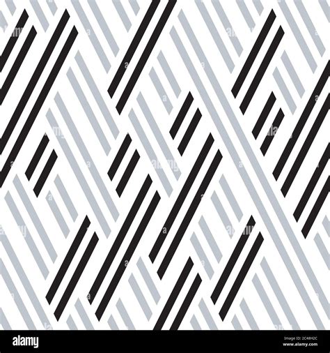 Seamless Pattern With Oblique Black And Silver Gray Segments Stock