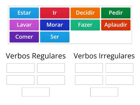 Verbos Regulares E Irregulares Group Sort