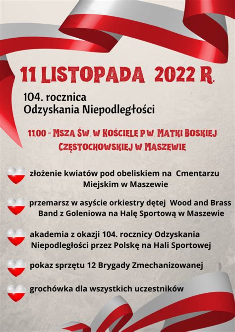 Listopada R Rocznica Odzyskania Niepodleg O Ci