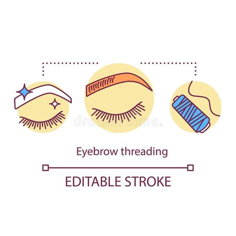 ícone Do Conceito De Threading De Sobrancelhas Ilustração De Linha