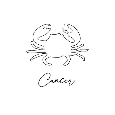 Premium Vector Astrology Zodiac Sign Cancer Horoscope Symbol In Line