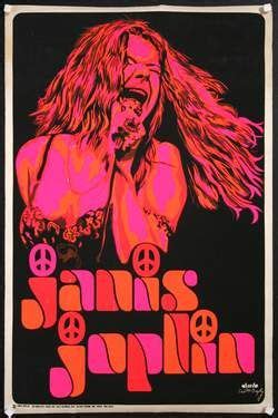 Janis Joplin Velvet Blacklight Poster Vintage Posters Janis Joplin