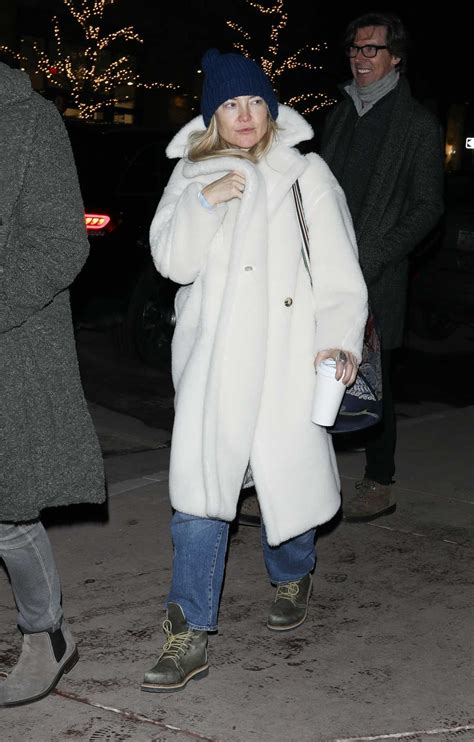 Kate Hudson In A White Fur Coat Goes Shopping With Danny Fujikawa At