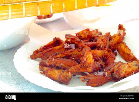 Fried Chicken Wings Stock Photo Alamy