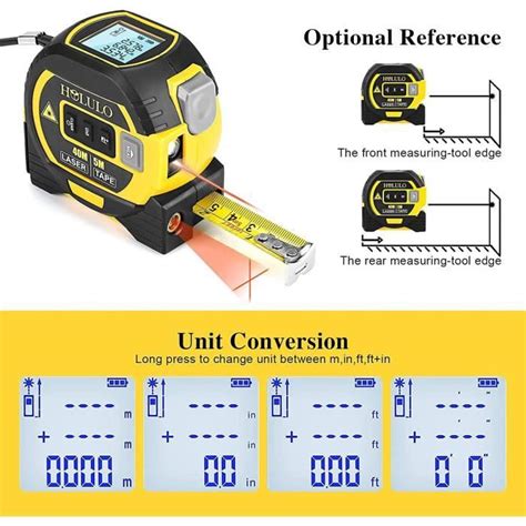 Mètre Laser Numérique 3 in 1 avec ligne laser croisée 131Ft Télémètre